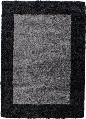 Image de Tapis shaggy à poils longs, tissé, motif simple BORDÜRE