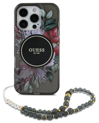 Produktbild von MagSafe IML Flowers Case mit Beads Strap Apple iPhone 16 Pro - Schwarz