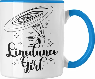 Produktbild von Trendation - Linedance Geschenke Girl Tasse Geschenkidee Spruch Line Dance Frauen Sprüche  (Blau)