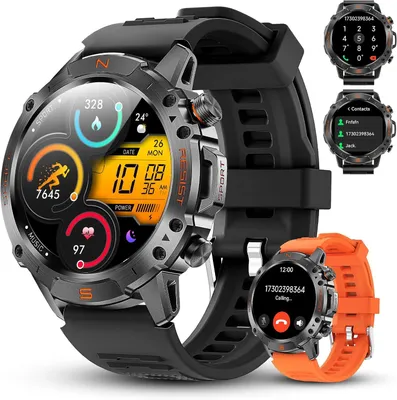 Produktbild von Smartwatch Herren 2025, 1.43" AMOLED mit 5ATM Wasserdicht, Kompass, 60 Tage Akku, 170+ Sportmodi, Bluetooth Anruf, Schlafmonitor, Fitnessuhr