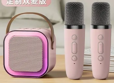 Image de Apt Zs55A Karaoke Set Bluetooth Reproductor + 2X Microphone Pink