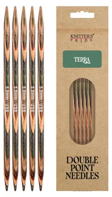 Doppelspitznadel-Set 15 cm, 5 mm, Birkenholz, Grün/Braun
