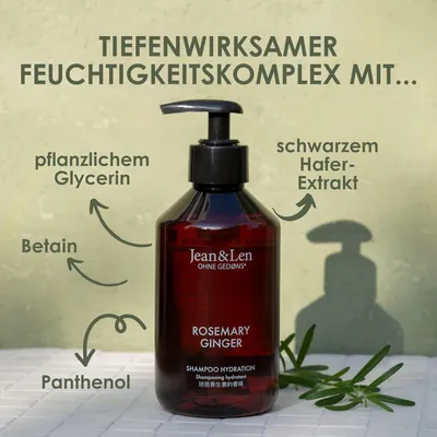 Obrázok produktu pre Jean & Len 2900100122, 300 ml, Šampón, Ženy, Lámavé vlasy, Suché vlasy, Vysušené vlasy, Všetky farby, Hydratačný, Lesk