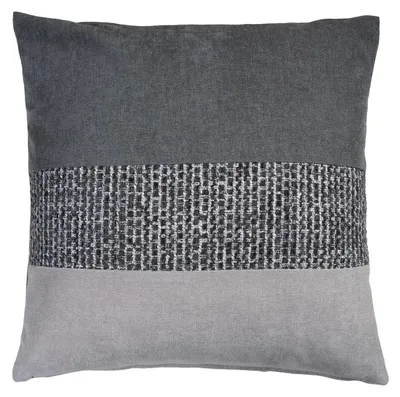 Produktbild von Kissenhülle - 48 x 48 cm - Grau - Anthrazit - mit Reißverschluss