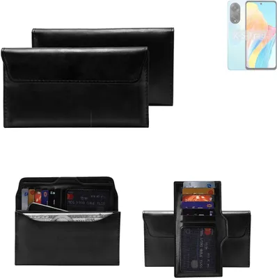 Produktbild von K-S-Trade Handy Hülle kompatibel mit Oppo A98 5G Schutz Hülle Tasche Schutz Case Handytasche Kunstleder schwarz, 1x