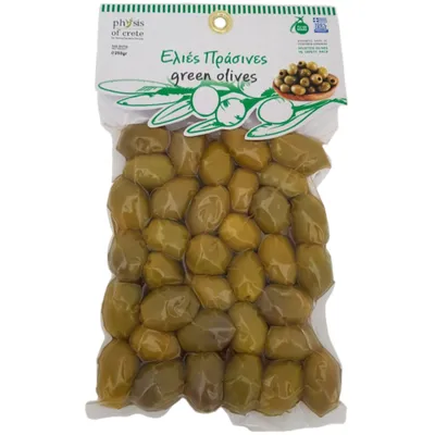 Produktbild von Oliven Physis of Crete 250 g Grüne Ungeschälte Chalkidiki Naturbelassen aus Griechenland
