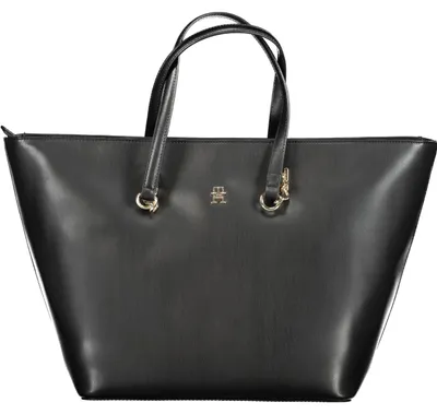 Produktbild von Eleganter schwarzer Damen-Shopper mit Reißverschluss und Logo-Detail