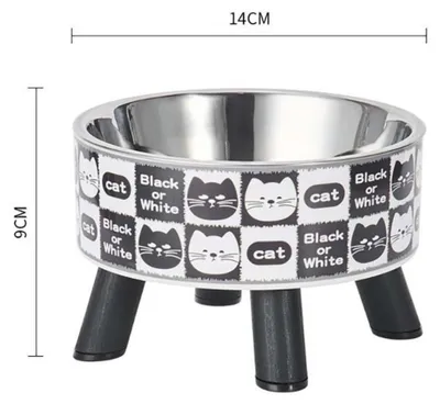 Image de INF Gamelle surélevée pour animaux de compagnie - Acier inoxydable, 14cm, 2 pièces