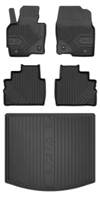 Produktbild von Gummimatten + Kofferraumwanne für Mazda CX-5 I 2012-2017 (SUV, Standard-Kofferraum) – Schwarz, passgenau – Wielganizator
