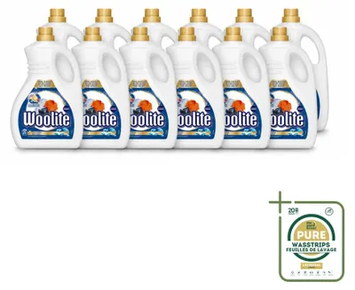 Produktbild von 12 x Woolite Flüssigwaschmittel Alle Textilien mit Keratin – 1,5 l - Vorratspackung - 12 Stücke