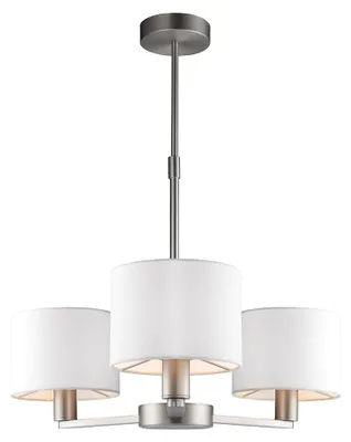 Immagine prodotto di Lampada a sospensione a tre paralumi DALEY bianco-argento 3xE14x15W metallo, dimensioni: 65,5x51x51 cm, IP20, Endon