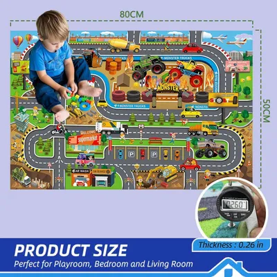 Imagen del producto de Alfombra antideslizante para niños, de 50 x 80 cm, ideal como alfombra de juego para el cuarto infantil