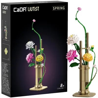 Produktbild von Cada Construction Blocks Floral Art Spring Whispers 53 cm Set C59023W 637 Stück