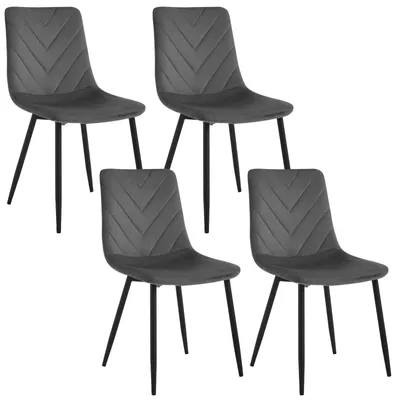 Produktbild von Esszimmerstühle, Set aus 4 - Stuhl - Wohnzimmerstuhl - Esszimmer - 44 cm x 81 cm x 51 cm - Dunkelgrau