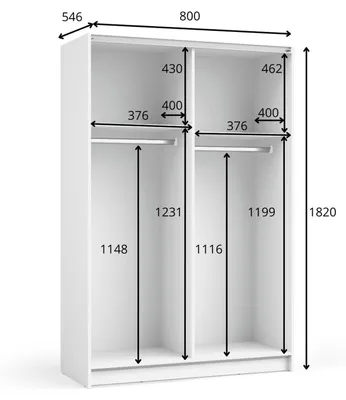 Image de raumhirsch ARMOIRE Noir, dimensions : 80 x 182 x 54,6 cm