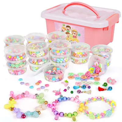 Produktbild von Omgoods – Set mit 2000 Kinderschmuckstücken, inklusive Aufbewahrungsbox
