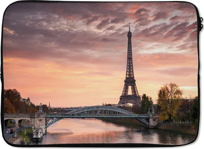 Produktbild von MuchoWow® Laptop Hülle 13 Zoll Paris - Eiffelturm - Brücke Laptoptasche - Laptophülle - Sleeve - Rundumschutz