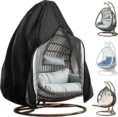 Produktbild von Hängesessel Abdeckung, 210D Oxford Gewebe Abdeckung Hängesessel Wasserdicht Winterfest Winddicht Anti-UV Hängestuhl Schutzhülle für Hängekorb Hängeschaukel Schwingsesse (230 x 200cm)