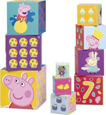 Produktbild von Bambolino Toys - Peppa Pig Stapelwürfel - Stapelformen - Stapelturm - Baby- und Kleinkindspielzeug
