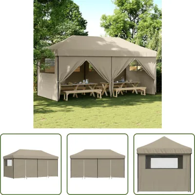 Immagine prodotto di The Living Store Tenda per feste pieghevole pop-up con 4 pannelli laterali Taupe