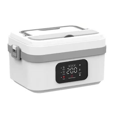 Produktbild von Elektrische Lunchbox 1L mit 16000mAh Akku – Tragbare Heißbox für Büro, Auto & Unterwegs, inkl. Isoliertasche & Besteck, Weiß