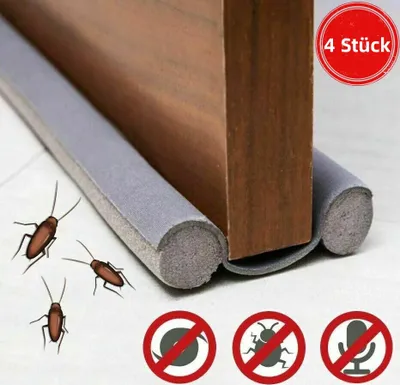 Produktbild von 4 Stück 95cm Grau Zugluftstopper Tür Türdichtung Türisolierung Türbodendichtung Zugluft Durchzug