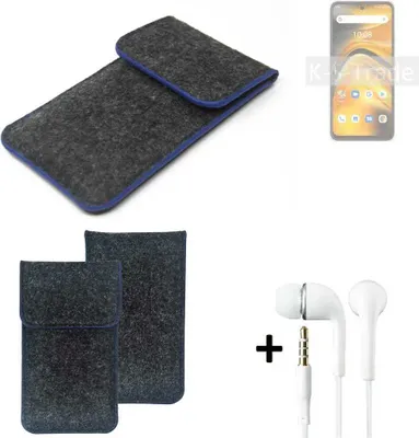 Produktbild von K-S-Trade Handy Schutz Hülle kompatibel mit UMIDIGI A13 Pro 5G Schutzhülle Handyhülle Filztasche Pouch Tasche Case Sleeve Filzhülle dunkelgrau,
