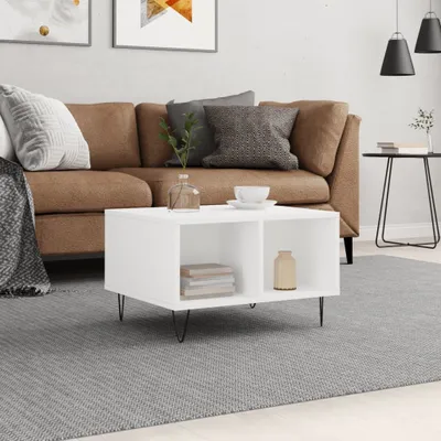 Produktbild von "Rabatt" Couchtisch modern - Wohnzimmertisch - Einfache Montage - Weiß 60x50x36,5 cm Holzwerkstoff - Kaffeetisch CC22580