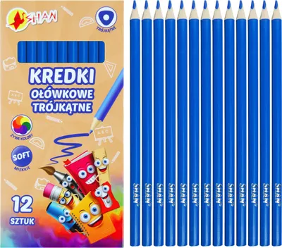 Image de Crayons triangulaires Shan bleu clair 12 pièces