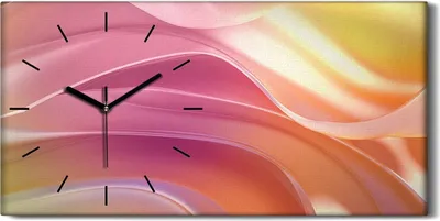Produktbild von Leinwand Uhr Küche Wohnzimmer Bild 60x30 Malerei Abstrakte Kunst Wellen - schwarze Hände