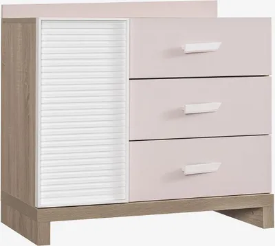 Produktbild von Wäschekommode Angel in Holzoptik/Weiß/Pink