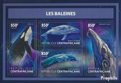 Produktbild von Briefmarken Zentralafrikanische Republik 2017 Mi 7275-7278 Kleinbogen (kompl. Ausgabe) postfrisch Wale