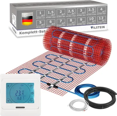 Produktbild von VILSTEIN Elektrische Fußbodenheizung 150W - Komplett-Set - Für nahezu alle Bodenbeläge | 6m² - 12m