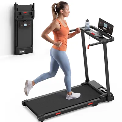 Produktbild von Kehot Walking Pad Laufband mit Handlauf, bürstenloser Motor, 1–10 km/h, LCD Display, 12 Programme, klappbar für Zuhause & Büro