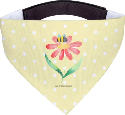 Produktbild von Mr. & Mrs. Panda Bandana Hummel Blume - Gelb Pastell - Geschenk, Natur, für Hunde, Dreieckstuch, Hundehalstuch, Wespe, Hummeln, Biene, Lustige Sprüche, Halstuch