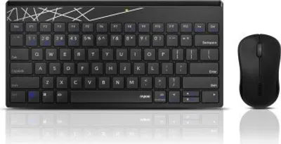 Obrázek produktu pro Rapoo 8000M, Mini, Bezdrátový, RF bezdrátové + Bluetooth, Mechanický spínač, Černá, Šedá, Obsahuje myš