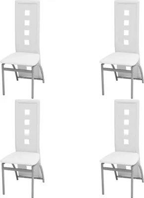 Image de Chaises à manger lot de 4 blanc similicuir