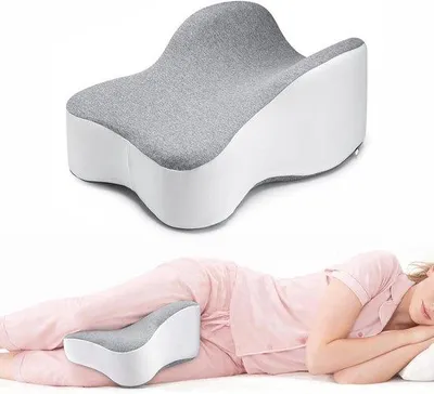 Produktbild von Kniekissen für Seitenschläfer – ergonomisches Beinkissen – formstabiles Memory-Schaum – stützt Knie und Beine
