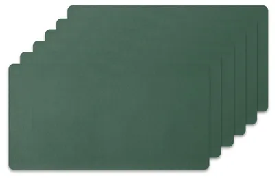 6er-Set Kunstleder-Platzsets 20x40 cm, dunkelgrün, abwaschbar