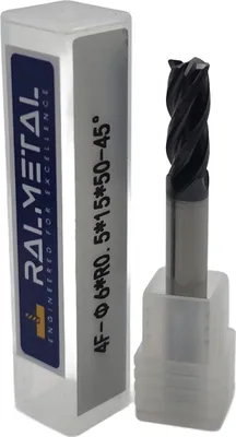 Productafbeelding van VHM radiaalfrees, Fi6 x R0,5 x 50 mm - 45 HRC
