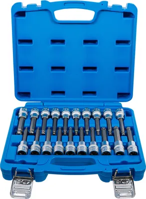 Image de BGS Jeu de douilles à embout Entraînement Carré intérieur 12,5 mm (1/2") Six pans creux, Profil en T (pour Torx), Denture multiple intérieure (pour XZN) avec tête sphérique 20 pces - 5170