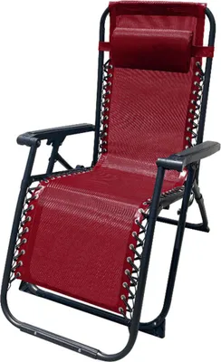 Produktbild von Marbueno klappbarer Stahl Liegestuhl mit Kissen Garten und Pool 90X66X108 cm Schwerkraft Null Bordeaux 10010 - Bordeaux