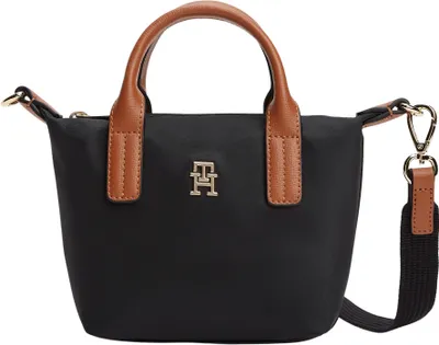 Obrázok produktu pre Tommy Hilfiger Popette Crossbody Tote Bag, Plátená taška, Zips, Dospelý, OS, Čierna, Koža, Nylon