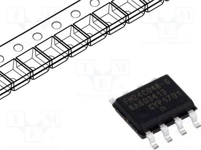 Obrázek produktu pro 1x FRAM paměť, 1 MHz I2C, 512 x 8 bit, 4,5 ÷ 5,5 V DC, sériová FM24C04B - FRAM paměť