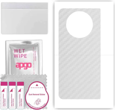 Produktbild von apgo Rückseite Schutzfolie, Skin, kompatibel mit Tecno Phantom V Fold, Hinten Displayschutzfolie aus Vinylfolie, kratzfest, einfache Montage - Transparenter Kohlenstoff