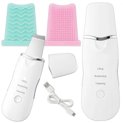 Produktbild von KRUMAD Skin Scrubber Ultraschall, Mitesserentferner Gesicht, 3 Stufen, Porenreiniger mit Akku, Gesichtsreiniger für porentiefe Reinigung, Schwarz