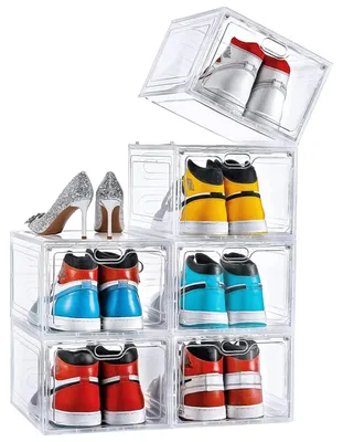 Produktbild von Omgoods – Set aus 6 transparenten Schuhaufbewahrungsboxen mit Deckel