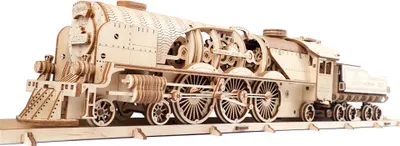 Produktbild von V-Express Dampflokomotive Holzbausatz mit Tender, 538 Teile