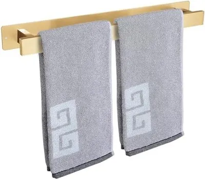 Produktbild von Badezimmer Handtuchstange Handtuchstange Selbstklebend oder Schraubmontage Edelstahl Wandmontierter Handtuchhalter Wasserdicht und Rostfrei Geeignet für Badezimmer RV Küche (40 cm, Gold)