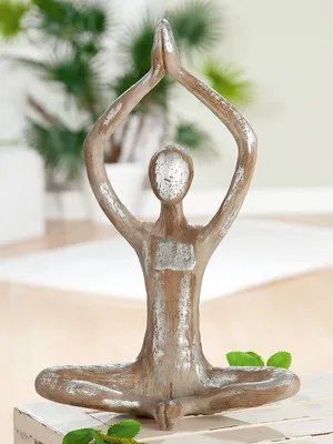 Immagine prodotto di Gilde Figur, "Yoga-Frau", Fraumotiv, Kunstharz, braun, VE 2, L. 12 cm, B. 24 cm, H. 36 cm 36989 4063387369890